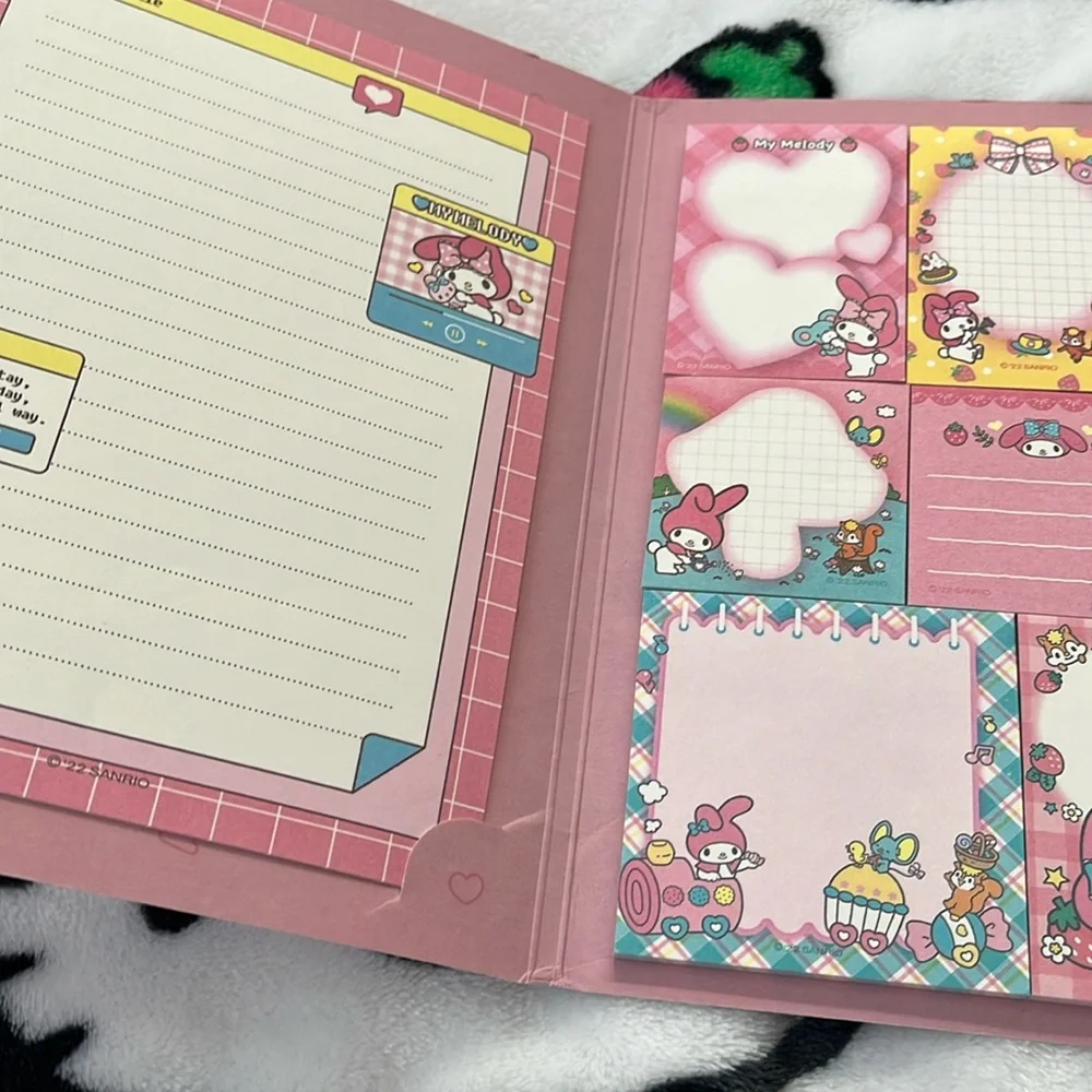 My Melody Memo Book-Style Set of Sticky Notes and Stationary Pages